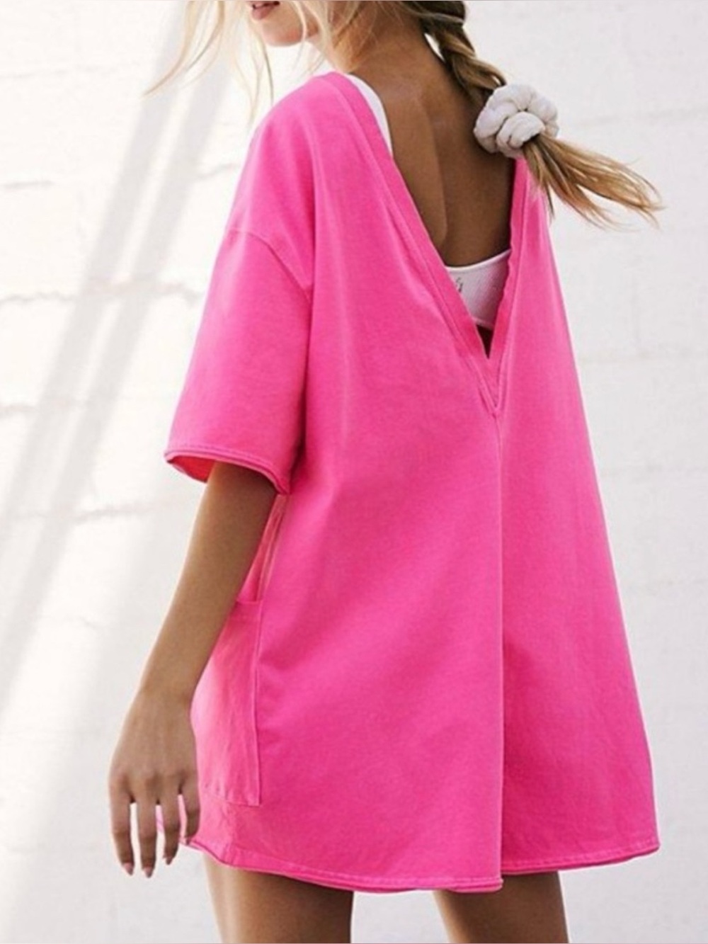 Free People FP Movement Hot Shot Tee Romper Size Small RT $60 Malibu Pink